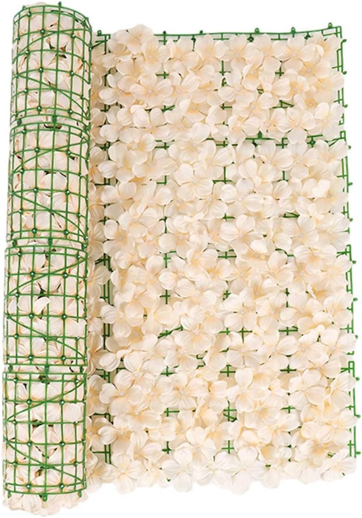Mur de Fleurs Artificielles en Saumon – Rouleau de 3x1 mètre en Plastique 