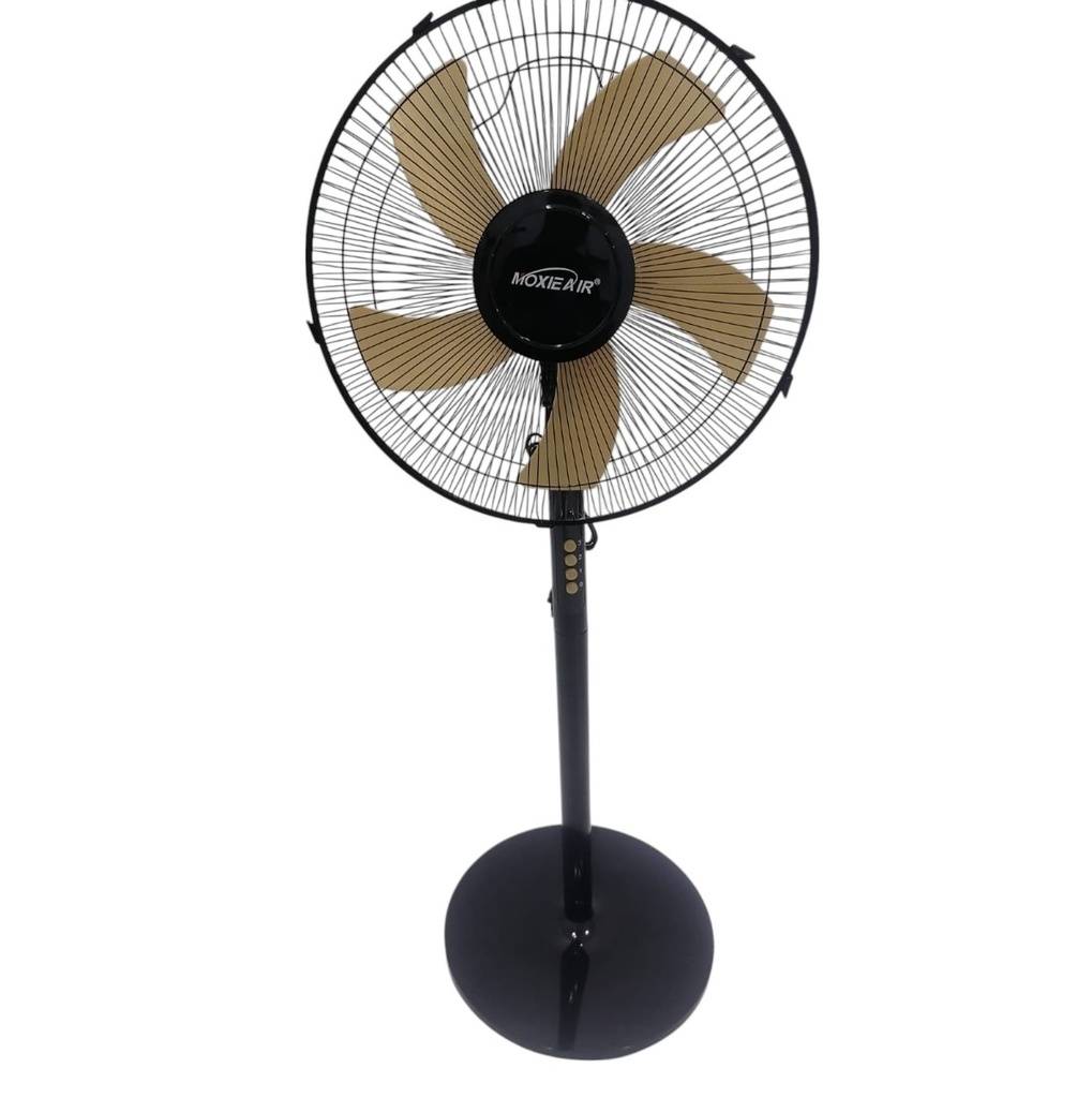 Ventilateur sur Pied Moxie Air FS-1683 16 pouces Noir & Lames Dorées
