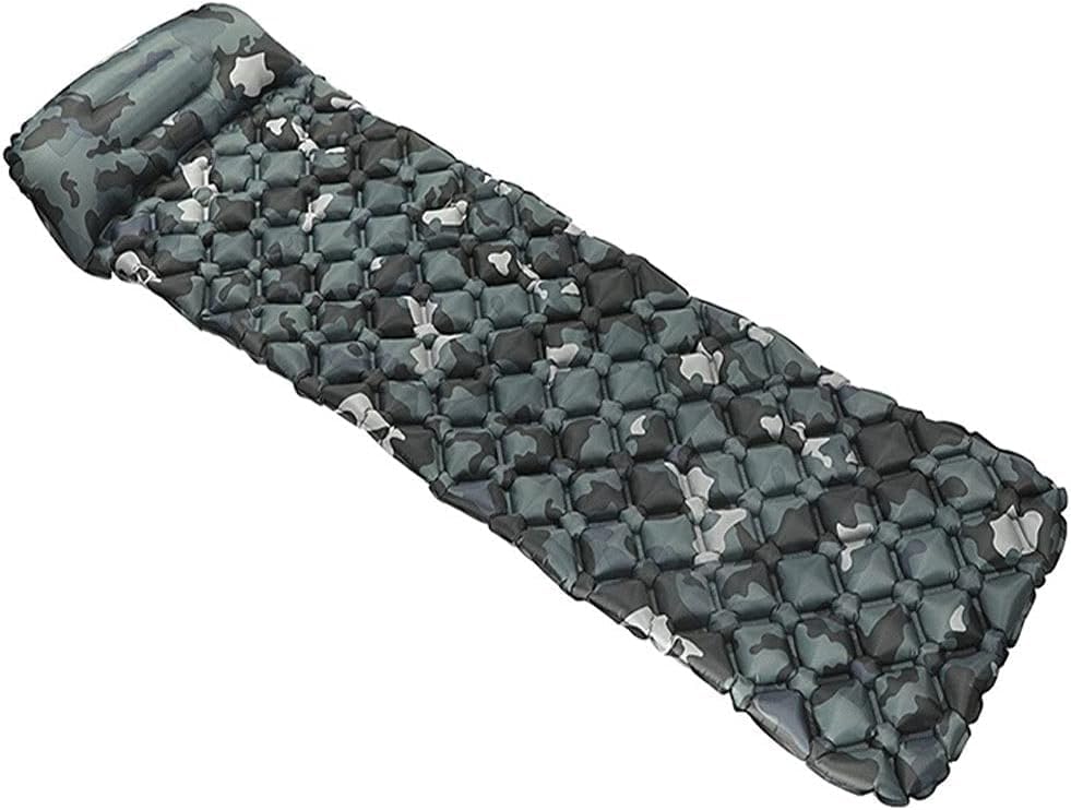 Matelas Gonflable de Camping Ultra Léger avec Oreiller – Le Compagnon Idéal pour Vos Aventures en Plein Air-Vert militaire