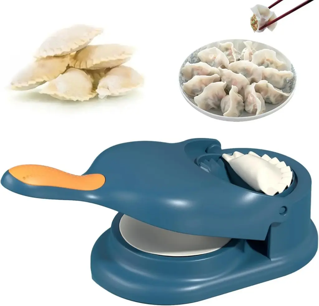 Moule à Ravioles 2 en 1: Presse à Pâte Et Outil De Fabrication De Boulettes-Bleu
