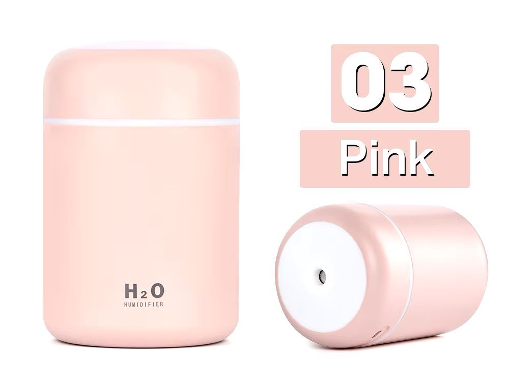 Little Humidificateur H2O avec Lumière de Nuit : Un Mini Humidificateur Pratique et Polyvalent-Rose