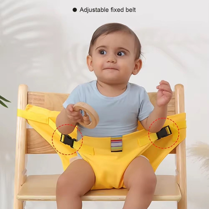 Siège De Sécurité Portable Pliable Pour Chaise Haute Bébé-Jaune