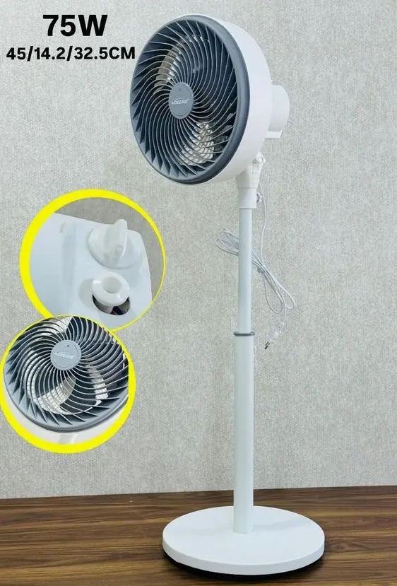  Ventilateur sur Pied 10" Moxie Air FS-25H 75W 3 Vitesses Oscillant Gris