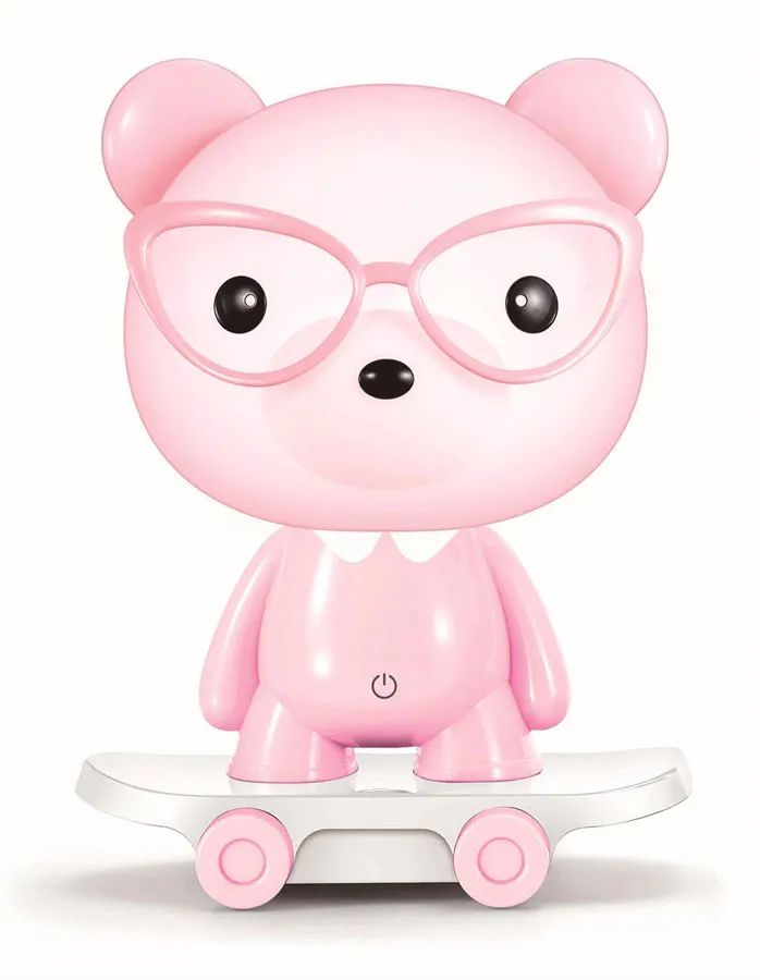 Veilleuse Pour Enfants - Forme Ours Tête Lumineuse-Rose