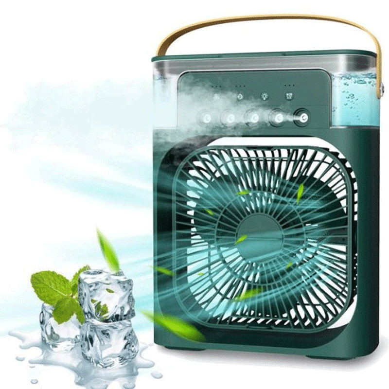 Climatiseur Portable Vert 3 Vitesses Veilleuse LED USB C 600 ml