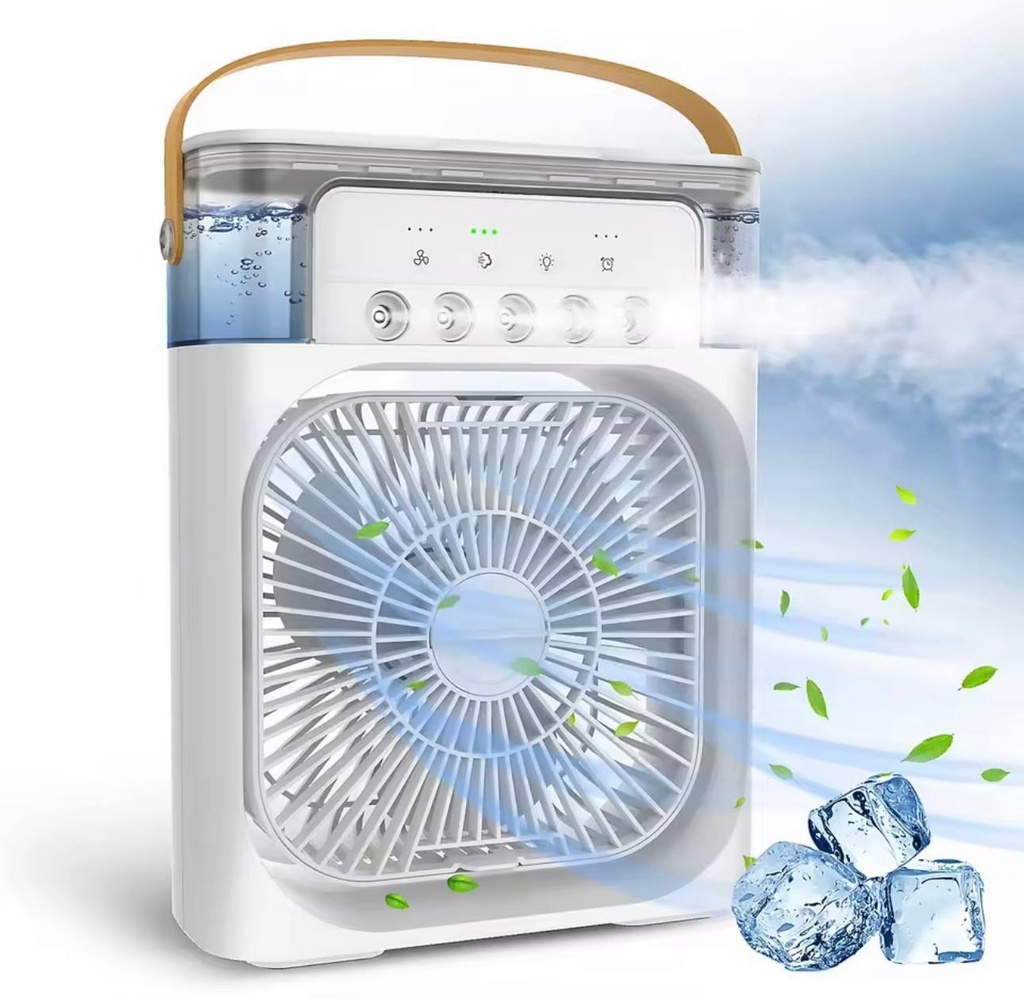 Climatiseur Portable Blanc avec 3 Vitesses & Veilleuse LED