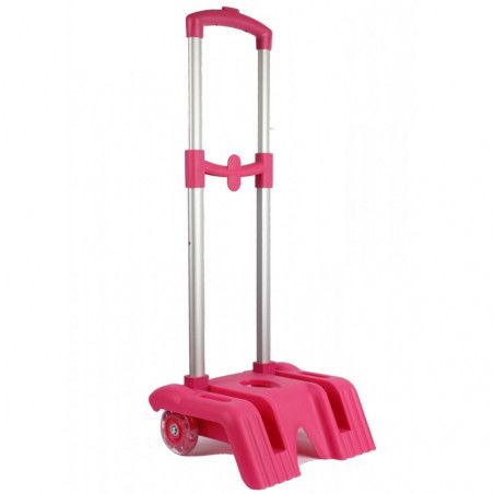 Chariot Sac À Dos Support Cartable Avec Roulettes Universel En Aluminium-Rose