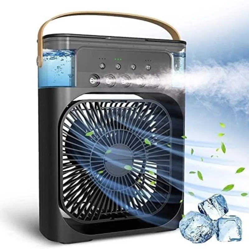 Climatiseur Portable à 3 Vitesses Veilleuse LED intégrée 600 ml Noir