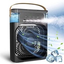 Climatiseur Portable à 3 Vitesses Veilleuse LED intégrée 600 ml Noir