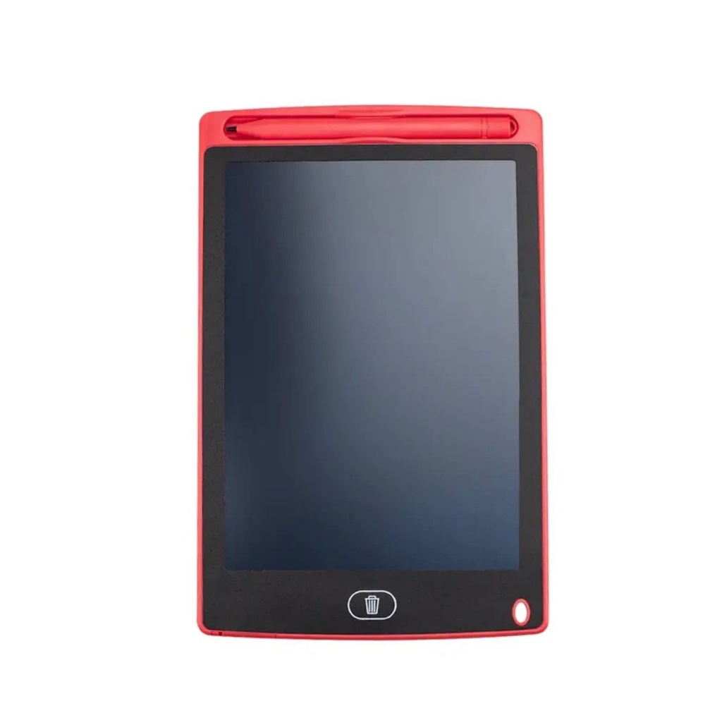 Ardoise Électronique Effaçable À Écran LCD Multicolores Et Bouton De Suppression 22.5 X 14.5 X 0.5 Cm-Rouge