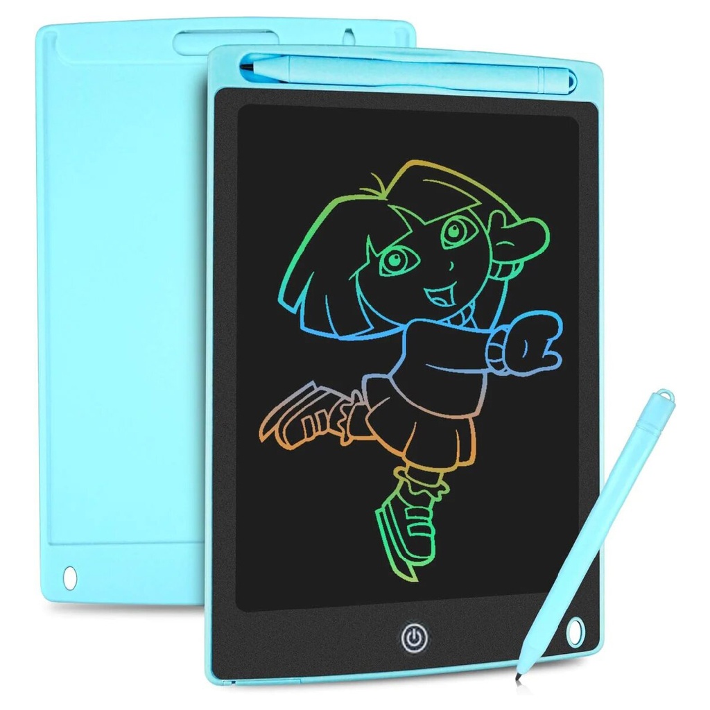 Ardoise Électronique Effaçable À Écran LCD Multicolores Et Bouton De Suppression 22.5 X 14.5 X 0.5 Cm-Bleu