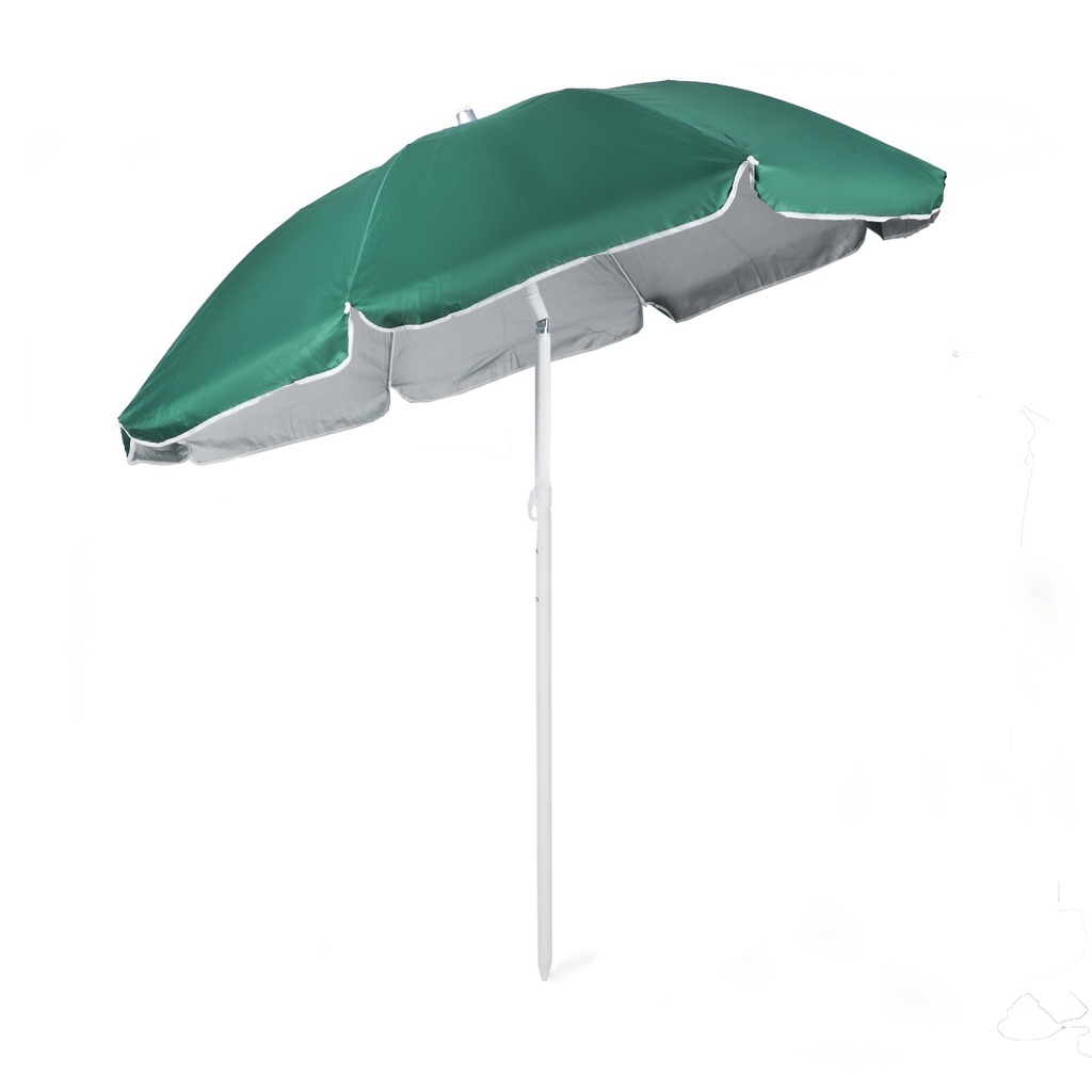 Parasol de Plage en Tissu Anti-UV Tête Inclinable Forme Ronde 1,70 mètres-Vert