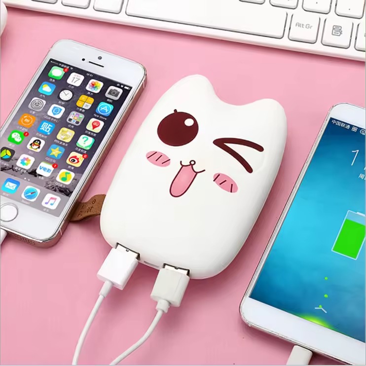 Power Bank Forme Chat Blanc Double Sortie 4500 mAh