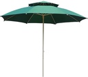 Parasol Grand Modèle Haute Qualité Double Toit Forme Rond 2,10 m-Vert