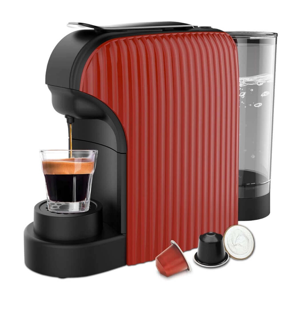 FLORENCE Machine Café À Capsules Nespresso 1400W 1L-Rouge