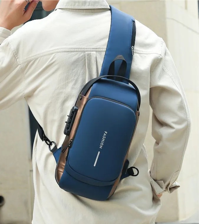 Sac À Dos À Bandoulière Antivol USB-Motif 5