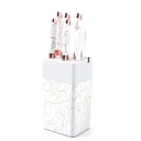 BOBSSEN Ensemble De Couteaux De Cuisine Avec Support 7 Pièces-Blanc