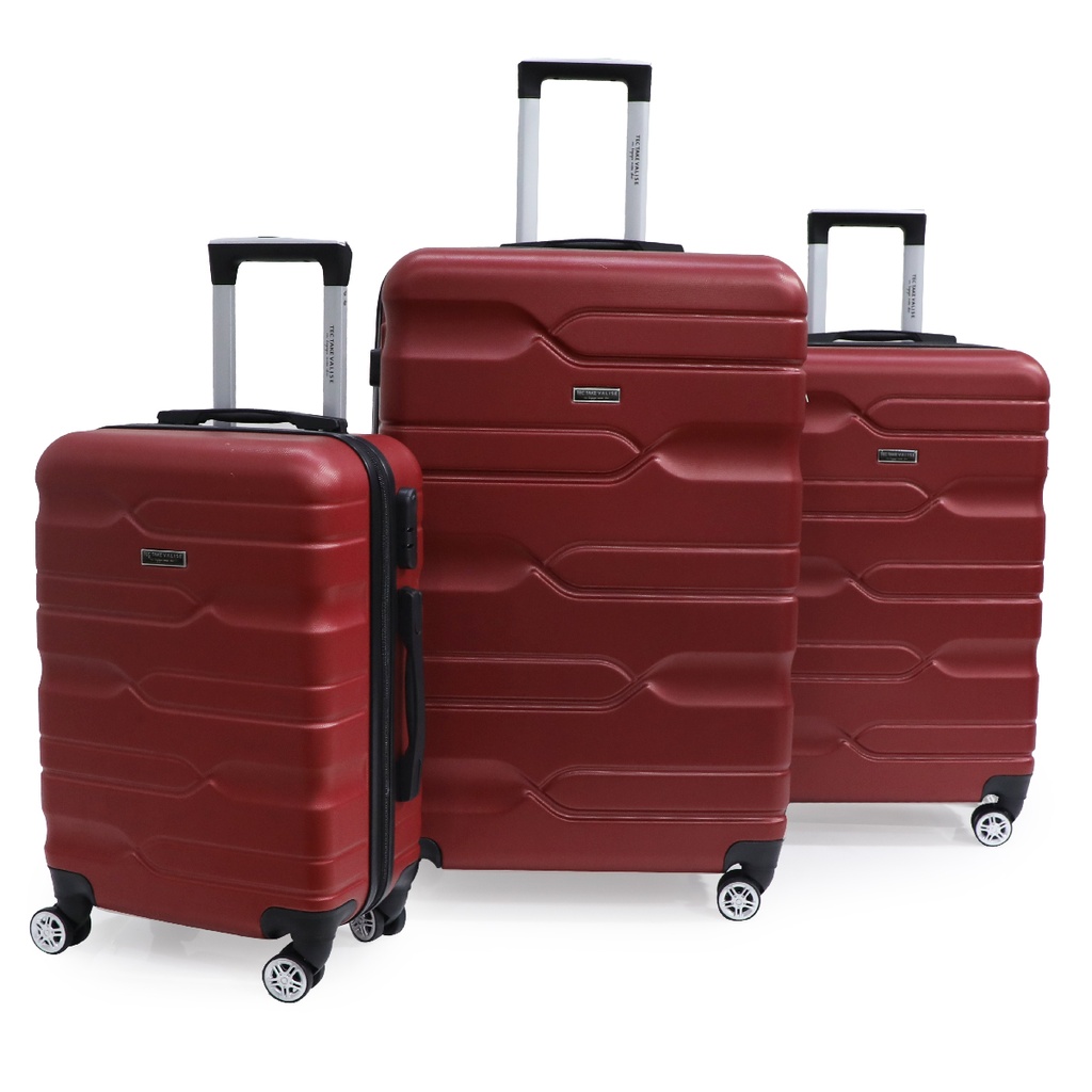 TEC TAKE VALISE Serie De 3 Valises Abs Modèle 3-Rouge Bordeaux