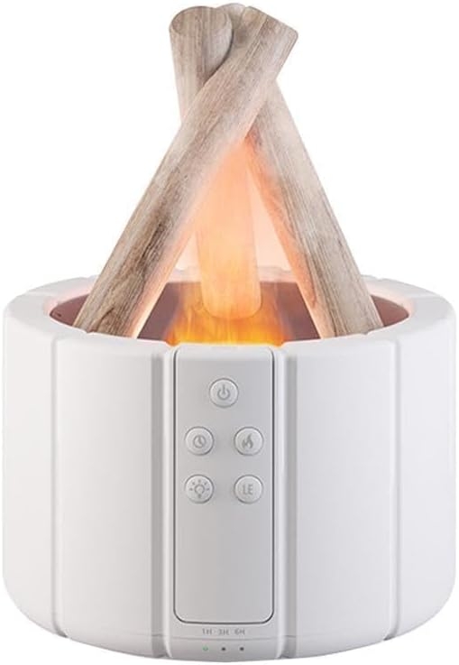 Diffuseur d’Huiles Essentielles Effet Flamme Bois Blanc 250 ml