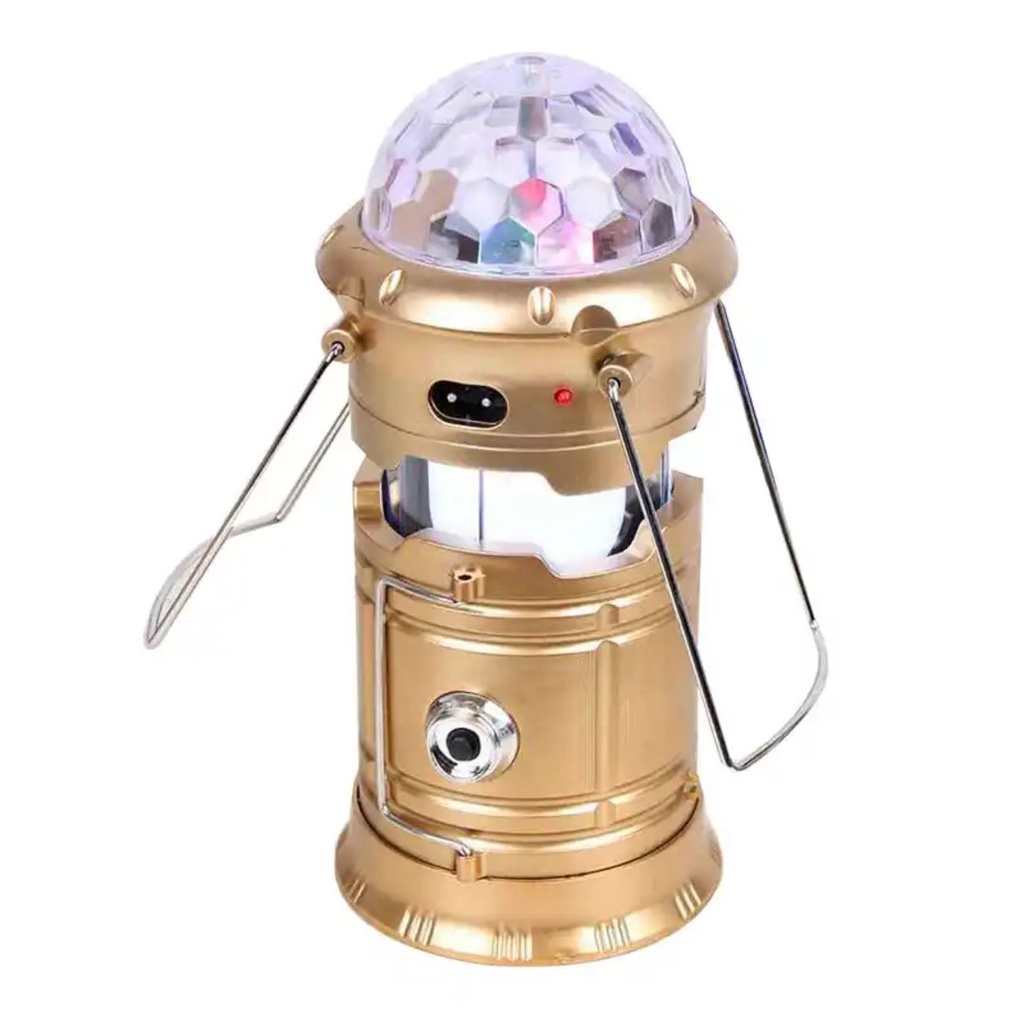 Torche Camping Light 3 en 1 rechargeable - Lampe Led Multicolore avec Jeu de Lumière-Doré