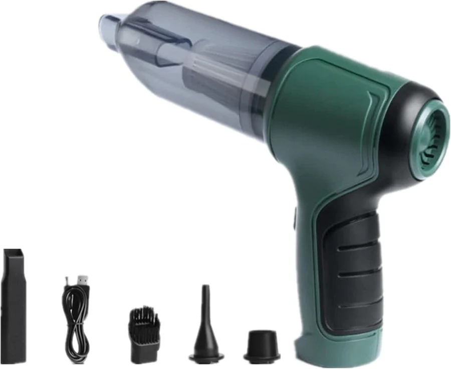 Aspirateur multifonctions portable rechargeable pour voiture et maison-Vert