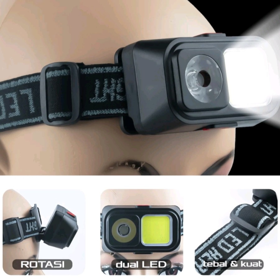 Torche Lampe Frontale LED - Rechargeable USB