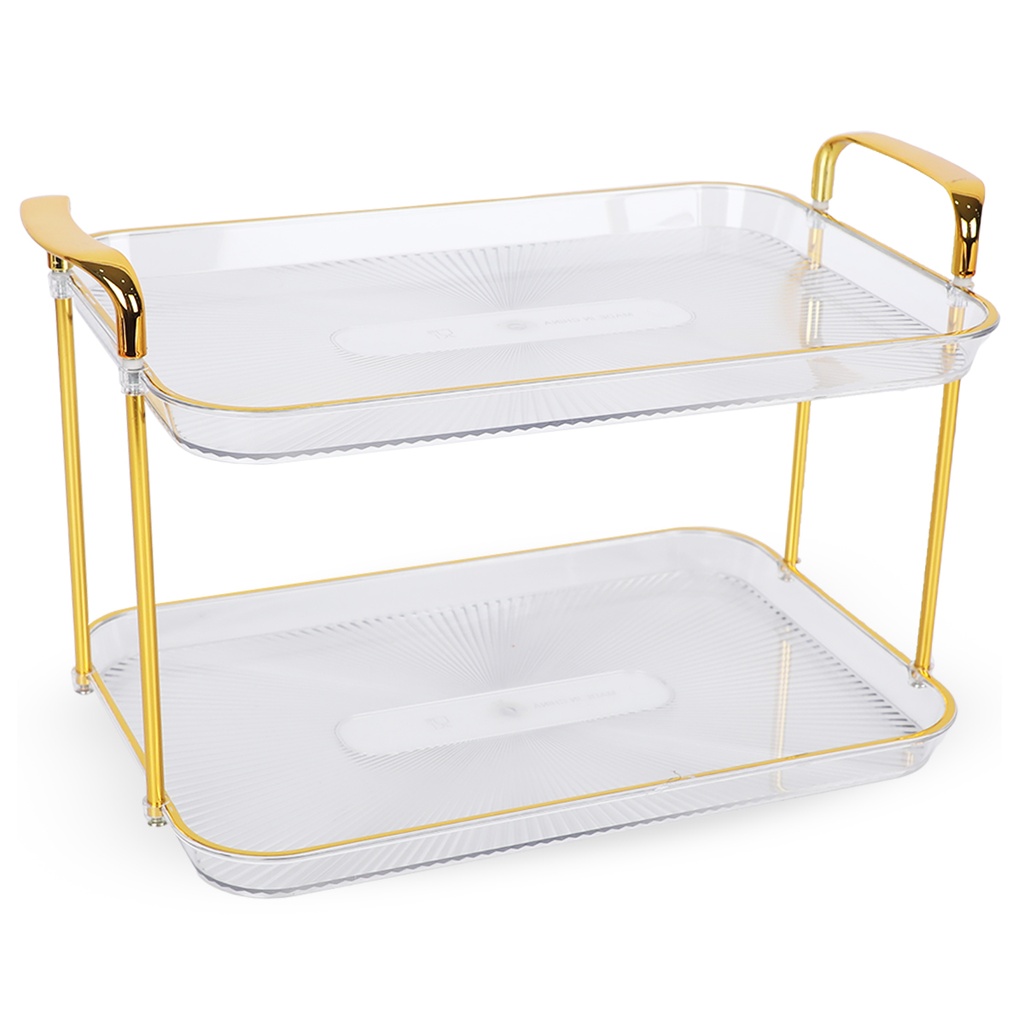 Plateaux Présentoir deux étages Rectangulaire Transparent
