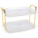 Plateaux Présentoir deux étages Rectangulaire Transparent