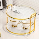 Présentoir gâteaux à deux étages Ronds Transparent