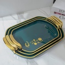 Ensemble de 3 plateaux Ovale Vert-Motif 2