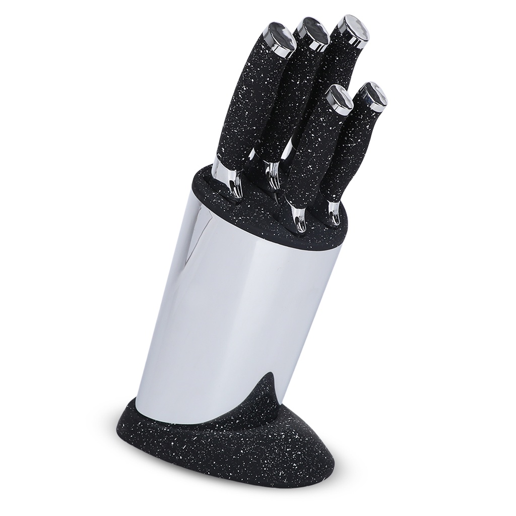 Ensemble des couteaux avec support Chromé-Noir