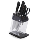 Ensemble des couteaux avec support transparent-Noir