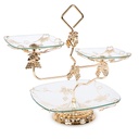 Support Présentoir a Gâteau 3 Étages Forme Carré-Doré