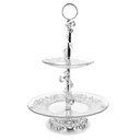 Support Présentoir a Gâteau 2 Étages Forme Rond-Argentée