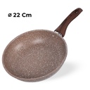 Poele sauteuse creuse Granit 22 cm-Marron clair