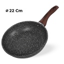 Poele sauteuse creuse Granit 22 cm-Noir