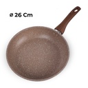 Poele sauteuse creuse Granit 26 cm-Marron clair