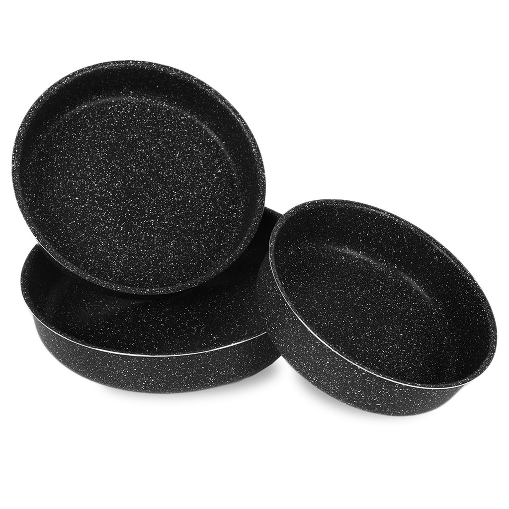 Serie de 3 moules cake et tajine granite haute qualité-Noir