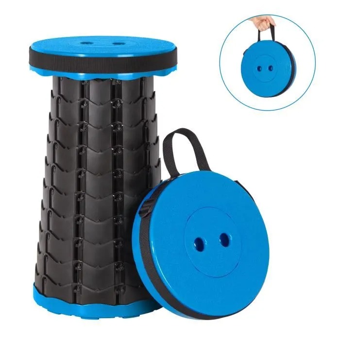 Tabouret Télescopique Pliant Bleu Portable