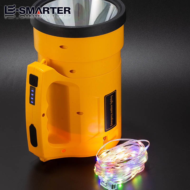 Projecteur LED Extérieur Rechargeable Étanche Avec Bande Lumineuse Colorée – Modèle W5206-2
