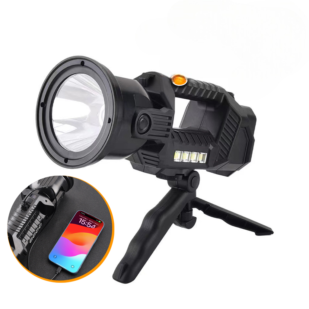 Lampe Torche LED Rechargeable LL-836 avec Trépied 6 Modes Port USB IPX5
