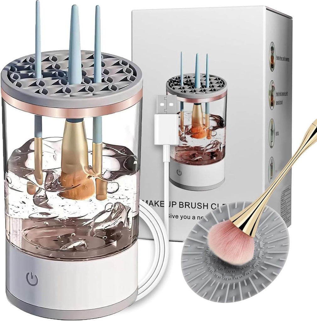 Nettoyeur Automatique de Pinceaux de Maquillage En Blanc