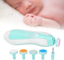 Lime à Ongles Électrique Bleu Pour Bébé – 6 Têtes Interchangeables – Lumière LED 