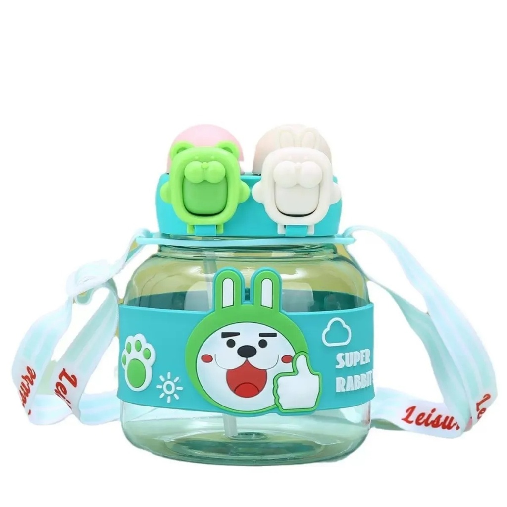 Gourde Enfant 1000 ml Sans BPA – Motif Lapin & Ours