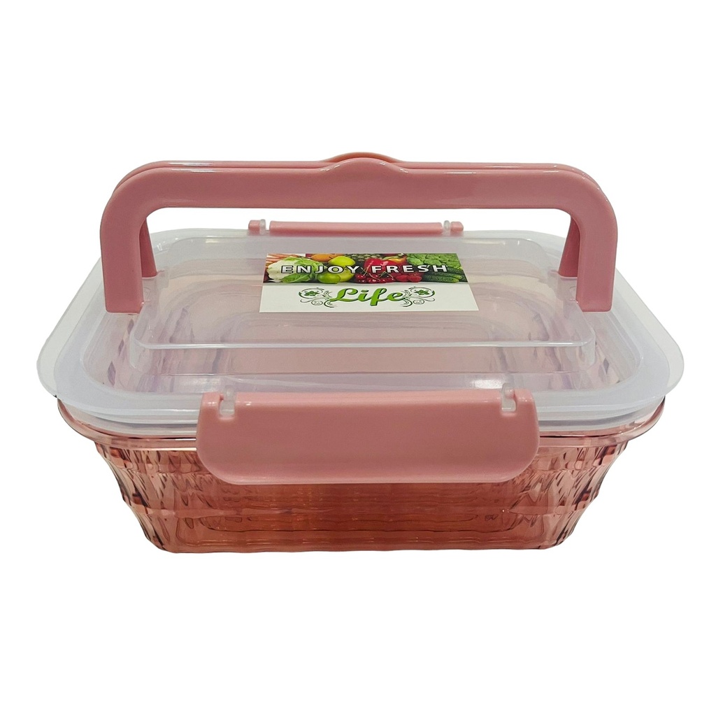 Lot de 3 Boîtes Alimentaires Rectangulaires avec Couvercles en Plastique Dure Sans BPA-Saumon
