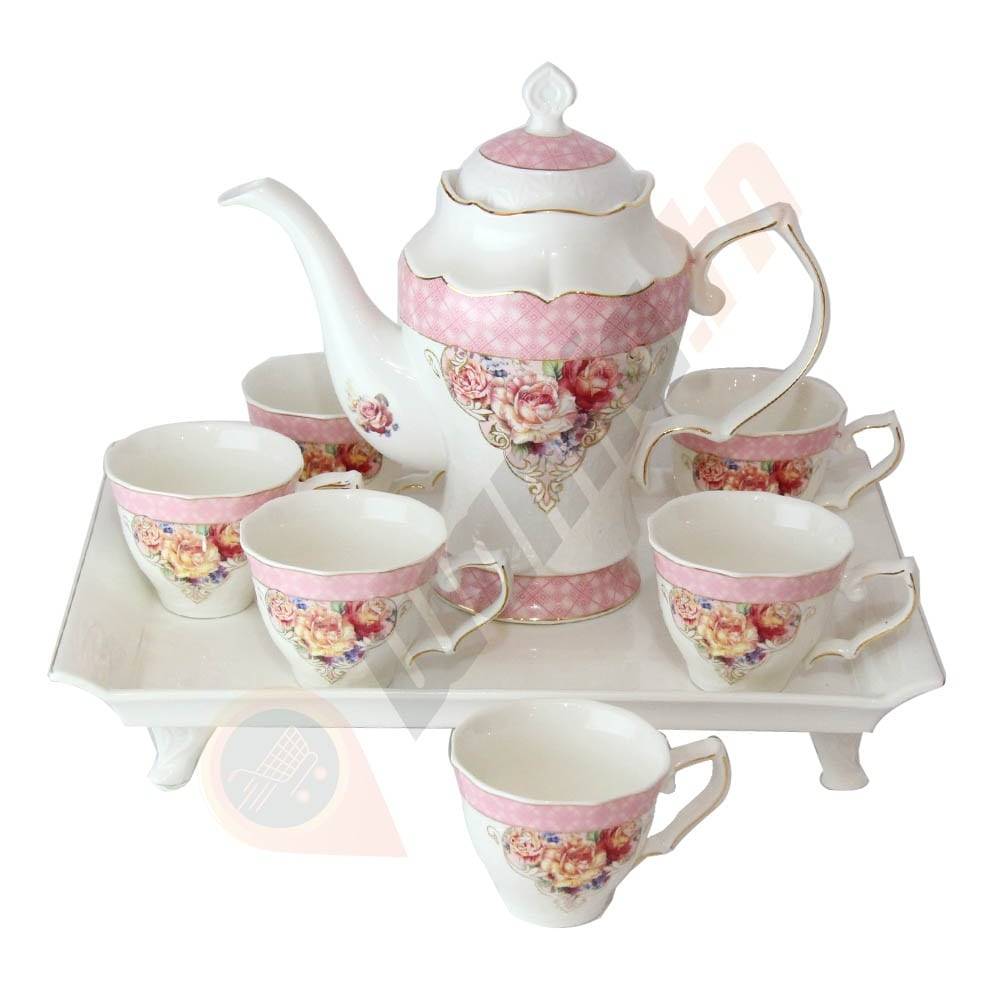 Service café en porcelaine 9 pièces pour 6 personne-0