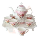 Service café en porcelaine 9 pièces pour 6 personne-0