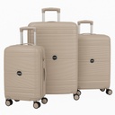 Série de 3 Valises en PP Incassable FENIX Beige Roues Amovibles 360°