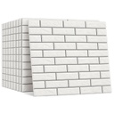 Pack de 10 Panneaux Muraux 3D Adhésifs Anti-Humidité – 77×70 cm – Blanc avec Bordure Gris