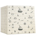 Pack De 10 Panneaux Muraux Adhésifs Anti-Humidité 3D 77*70 Cm Motif Marin 